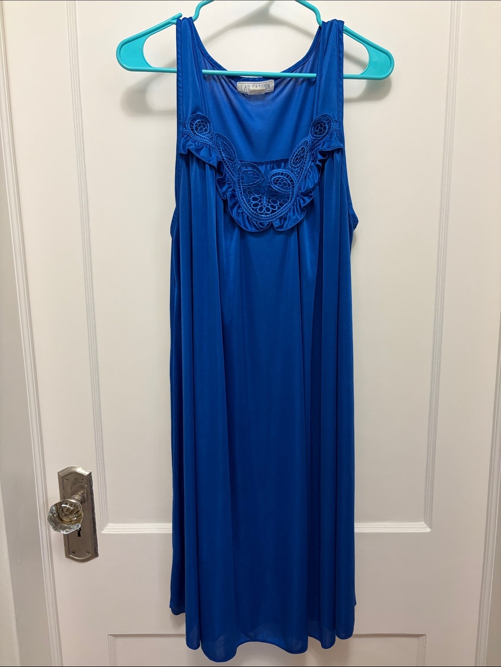 Blue Crochet-Trim Sleep Chemise by Liz Claiborne